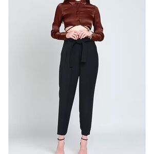 IRO Wool Paperbag Waist Pants – Black – Size 38